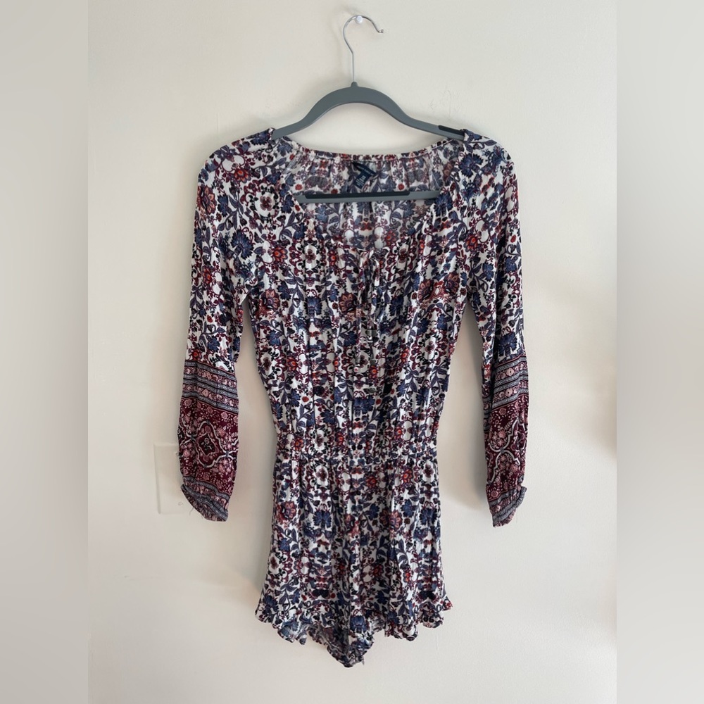 Floral long sleeve romper
